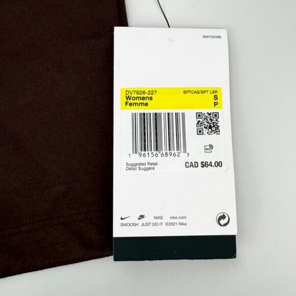 NWT NIKE Sportswear Everyday Modern Asymmetrical Crop Tank Size Small Brown - Picture 6 of 7